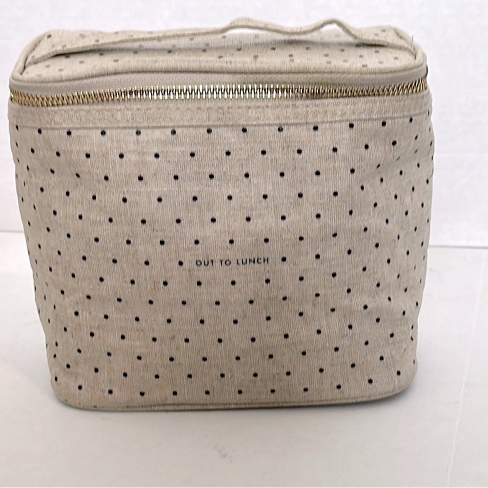 Kate Spade✨🩶💛Cream and Black Polka Dot Cosmetic Bag